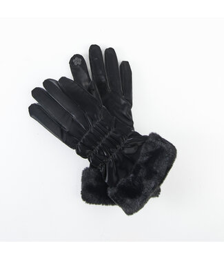 Howards Faux Fur Cuff Gloves Jet One Size