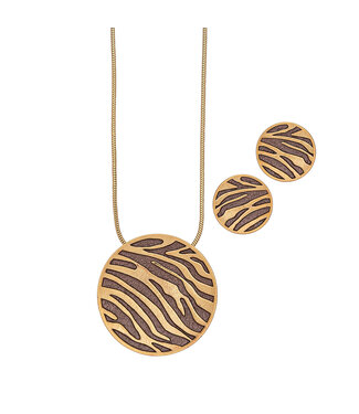 Howards Animal Print Circle Necklace Set-Gold