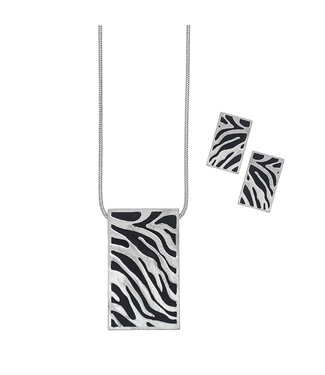 Howards Animal Print Rect Ne Set-Rhodium