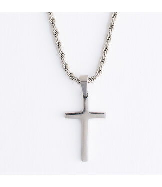Howards Narelle Waterproof Unisex Rope Chain Cross Silver