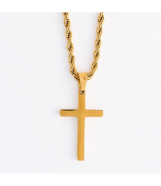 Howards Narelle Waterproof Unisex Rope Chain Cross Gold