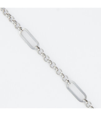 Howards Narelle Waterproof Rolo Link Bar Station Necklace Silver