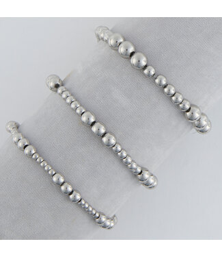 Howards Narelle Waterproof Stretch Graduated Ball Bracelet Set Silver