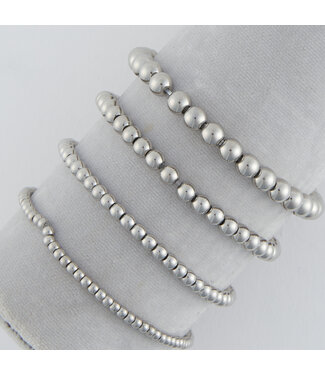 Howards Narelle Waterproof Stretch Ball Bracelet Set Silver