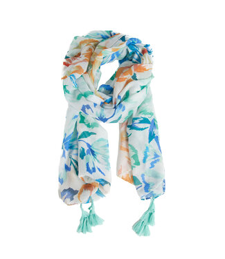 Howards Hawaiian floral light Blue Multi with Tassel