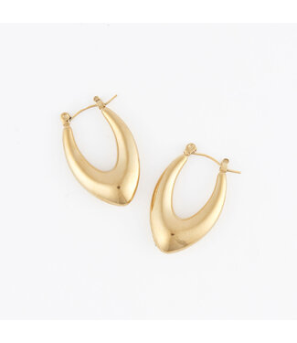 Howards Narelle Waterproof Oval Pointed Earrings Gold
