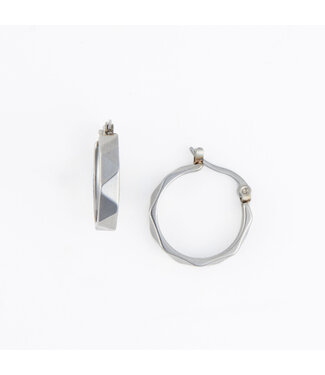 Howards Narelle Waterproof Geometric Hoop Earrings Silver
