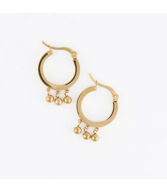 Howards Narelle Waterproof Dangle Drop Huggie Hoop Earring Gold