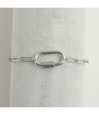 Howards Narelle Waterproof Paperclip Chain Carabiner Bracelet Silver