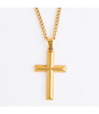 Howards Narelle Waterproof Unisex Cable Chain Cross Gold