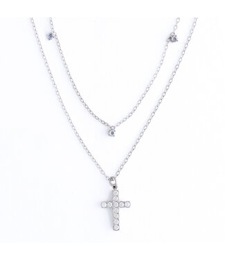 Howards Narelle Waterproof Dainty Double Row Cross Silver