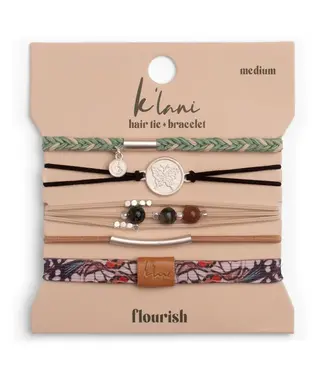 K Lani Flourish Natural Butterfly Hair Tie Bracelets Medium