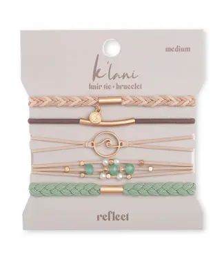 K Lani Reflect Gold Wave With Beachy Neutrals Hair Tie Bracelets Large