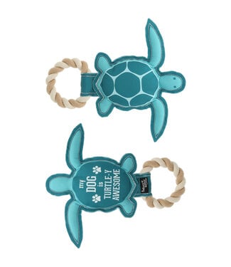 Pavilion Turtle-y Awesome 9inch Canvas Dog Toy on Rope