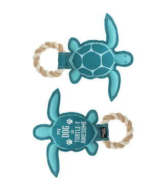 Pavillion Turtle-y Awesome 9inch Canvas Dog Toy on Rope