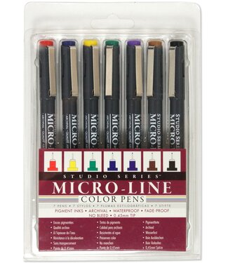 Peter Pauper Press Studio Series Colored MicroLine Pen Set Set of 7