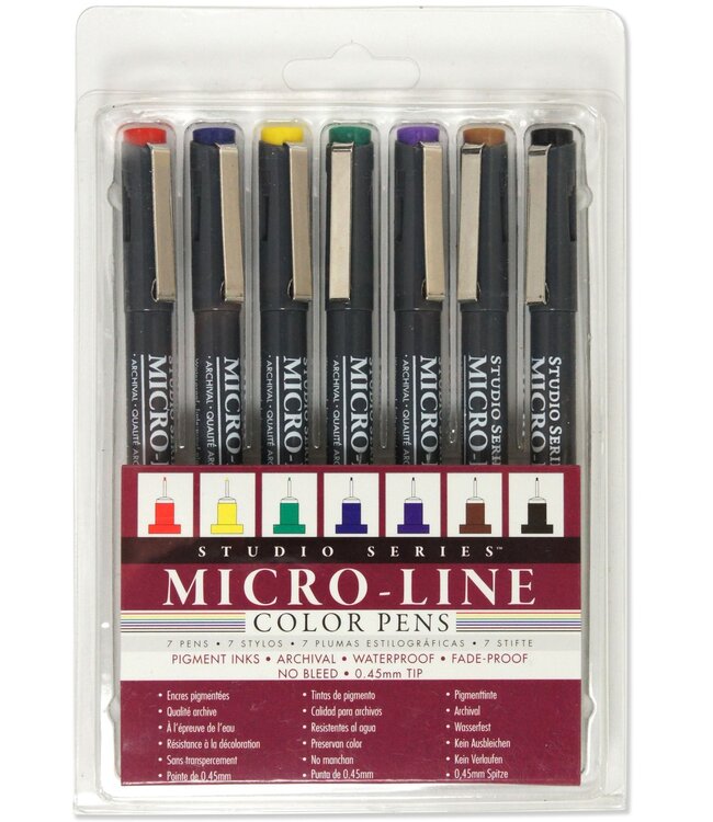 Peter Pauper Press Studio Series Colored MicroLine Pen Set Set of 7