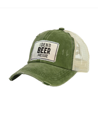 Brief Insanity I Give In To Beer Pressure Vintage Distressed Cap