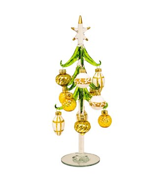 Gift Essentials 10inch Gold and White Ornament Tree