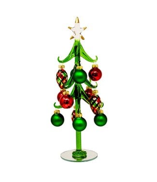 Gift Essentials 10inch Red and Plaid Ornament Tree