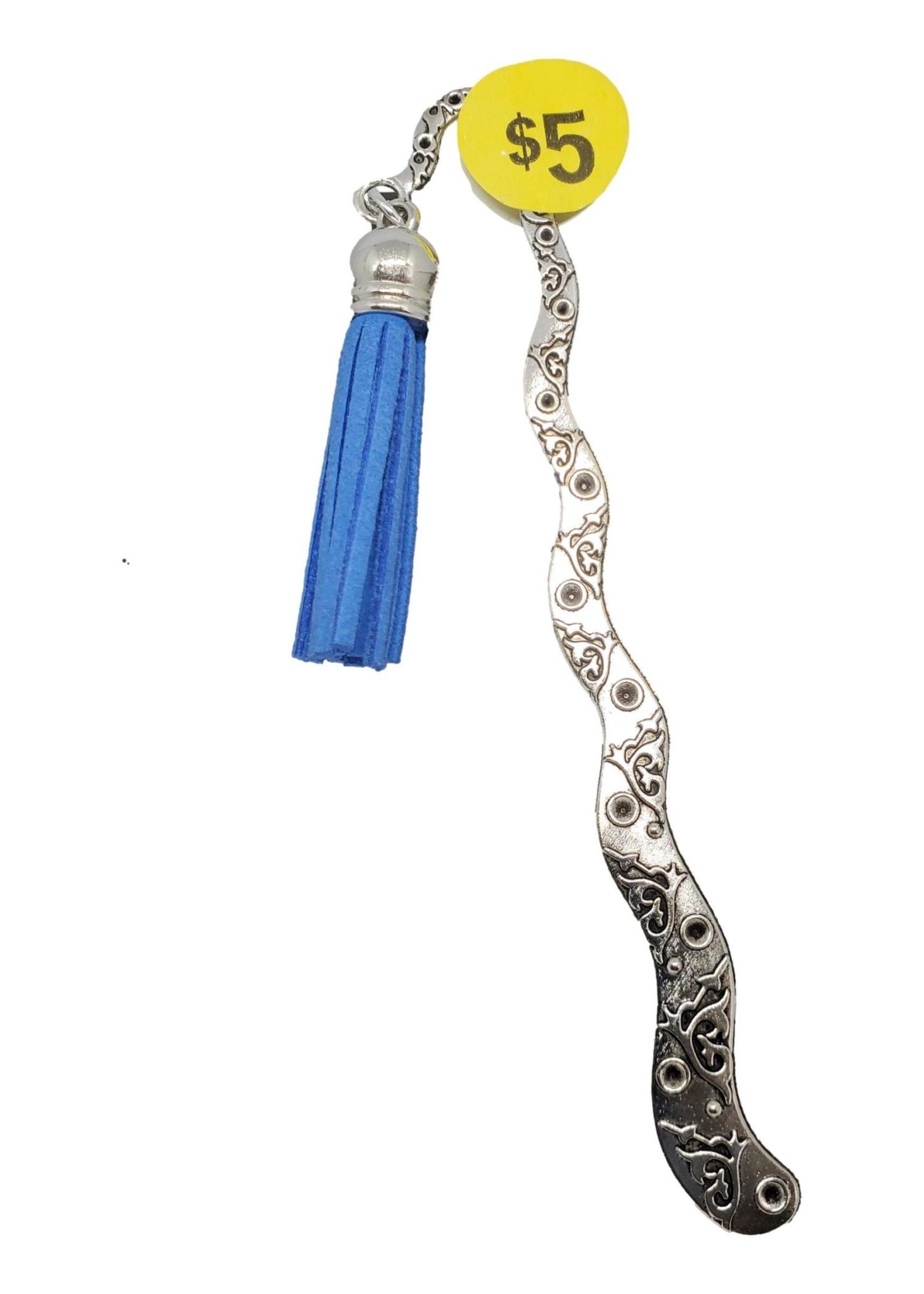 Jewellery by Deborah Young-Groves Silver-tone Metal Bookmark with Blue Tassel
