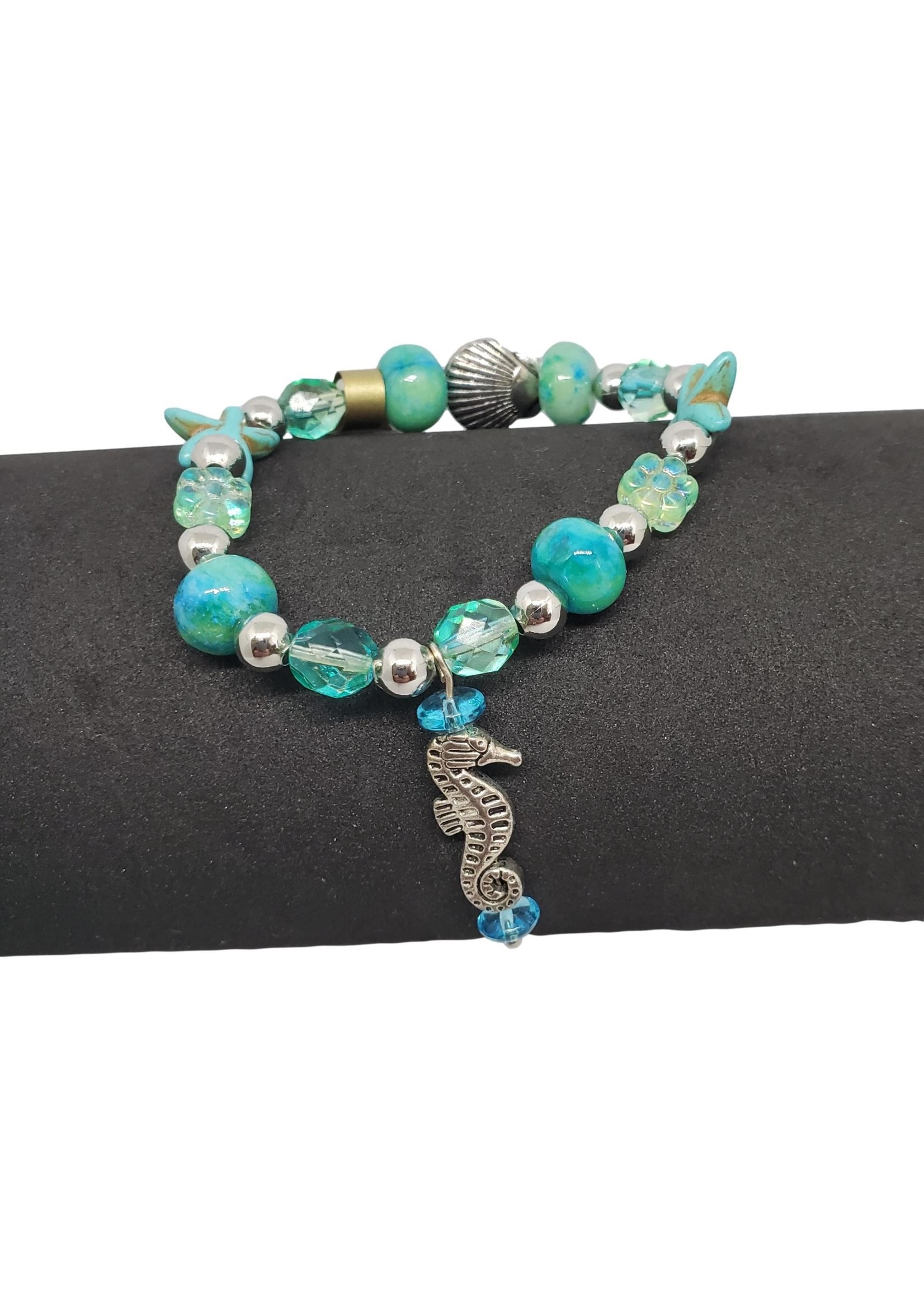 Jewellery by Deborah Young-Groves Ocean-Themed Beaded Bracelet with Seahorse