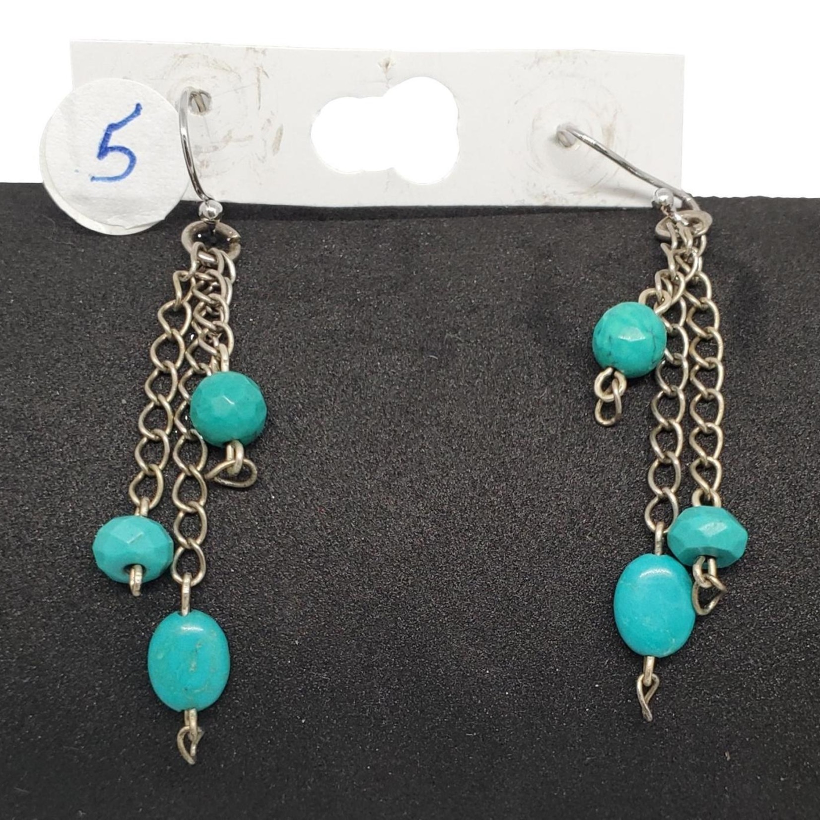 Jewellery by Deborah Young-Groves Turquoise on Chain Drop Earrings