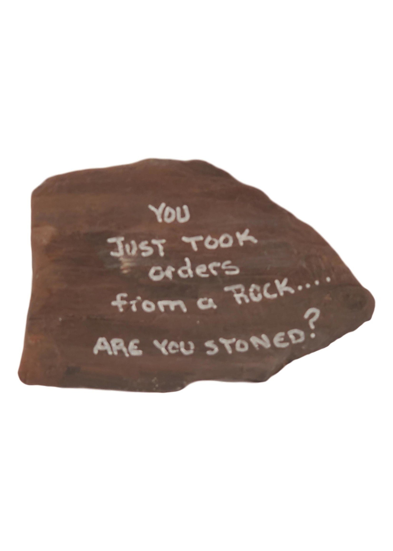 Off The Wall Gallery Slate "Turn Me Over" hand-painted Rock
