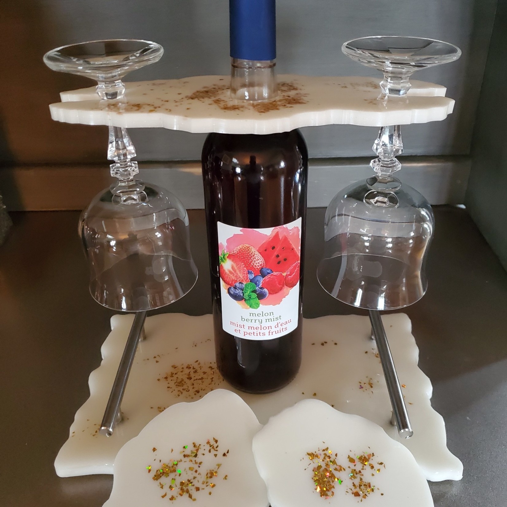 East Coast Sirens Handcrafted White Resin Wine Serving Set For Two
