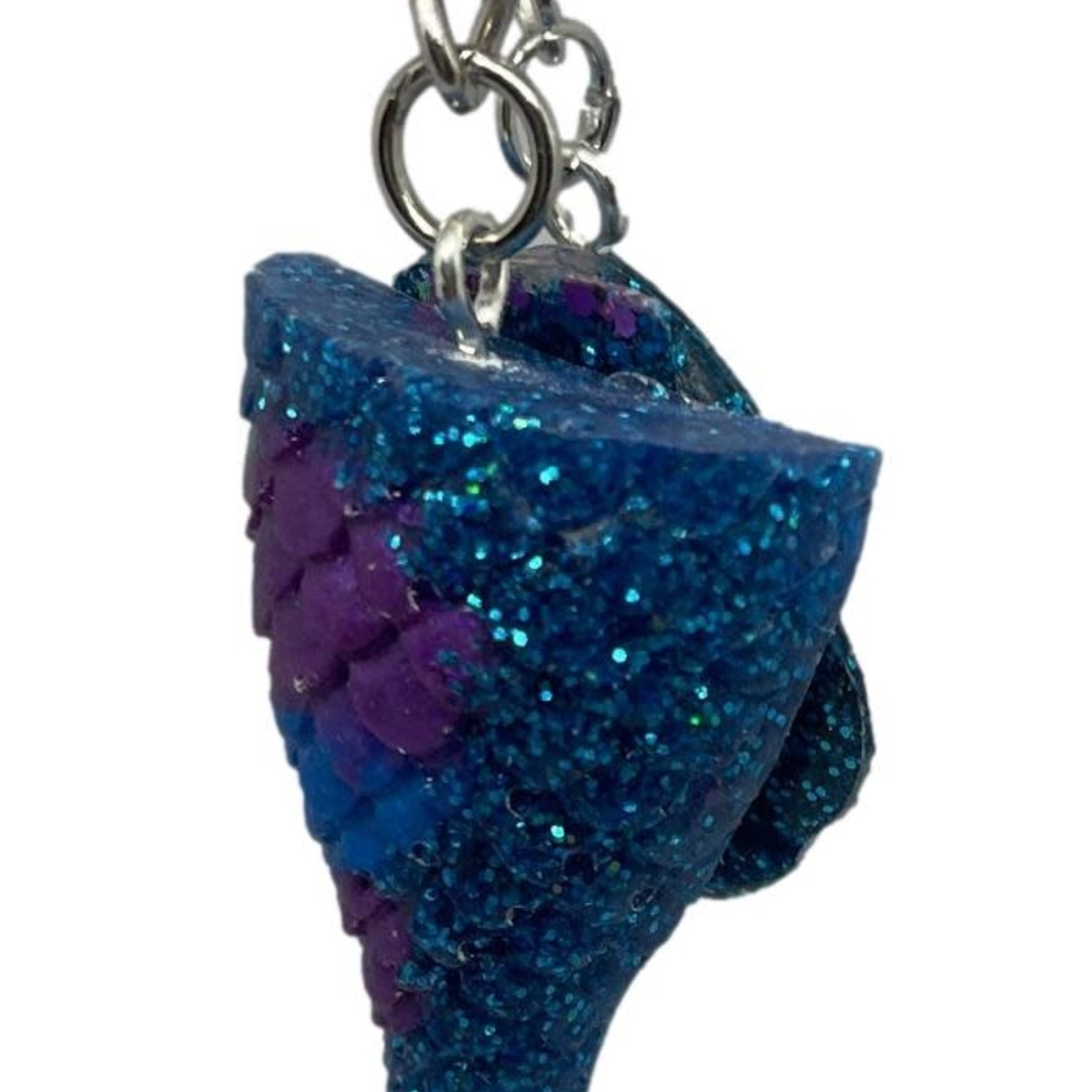 East Coast Sirens Rich Blue Mermaid Tail Key Chain