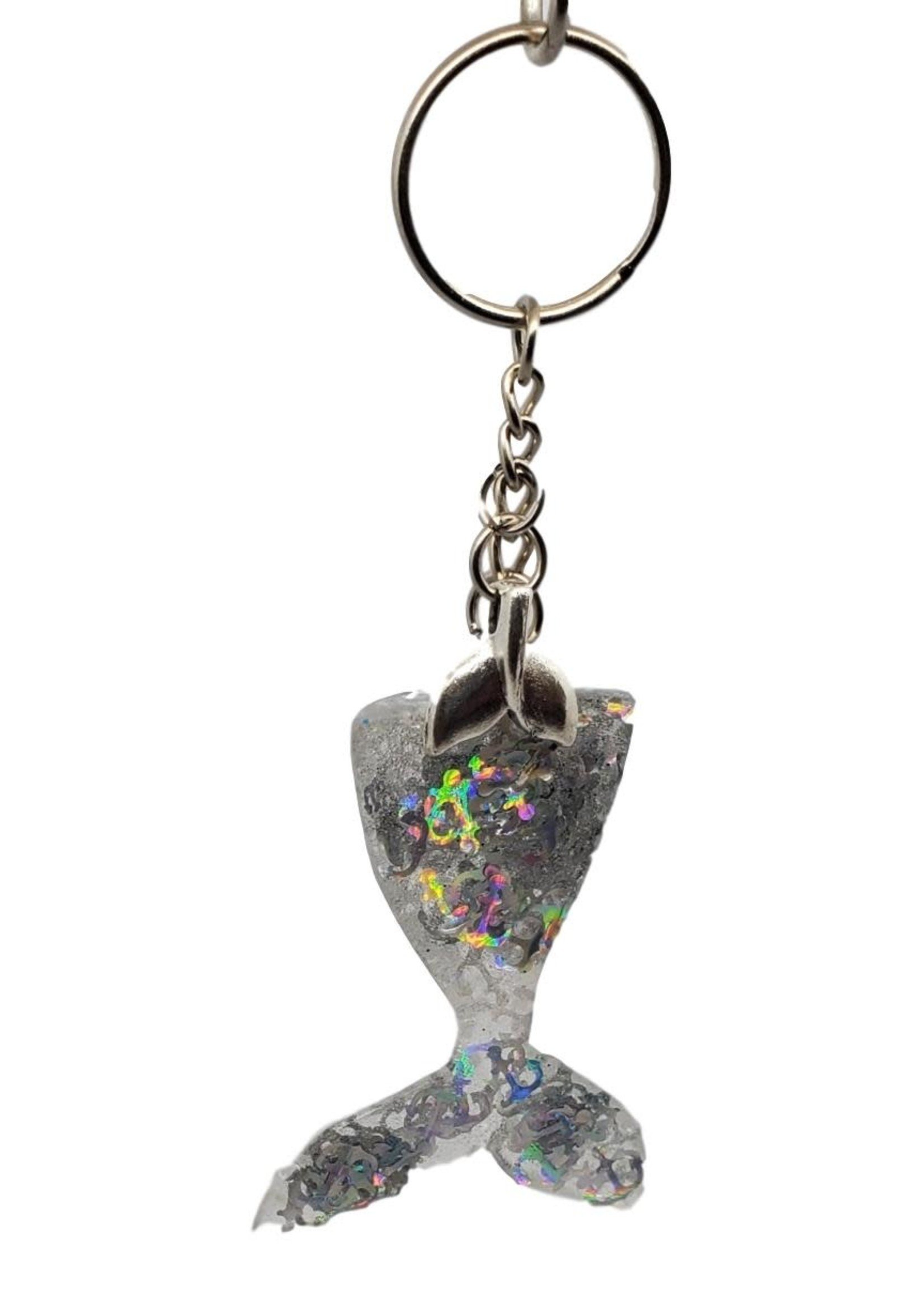 East Coast Sirens Anchor Glitter Mermaid Tail Key Chain - Small