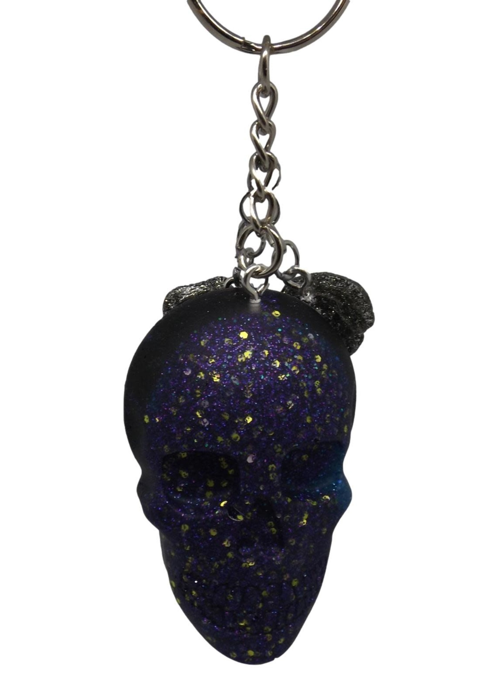 East Coast Sirens Black & Purple Skull Keychain