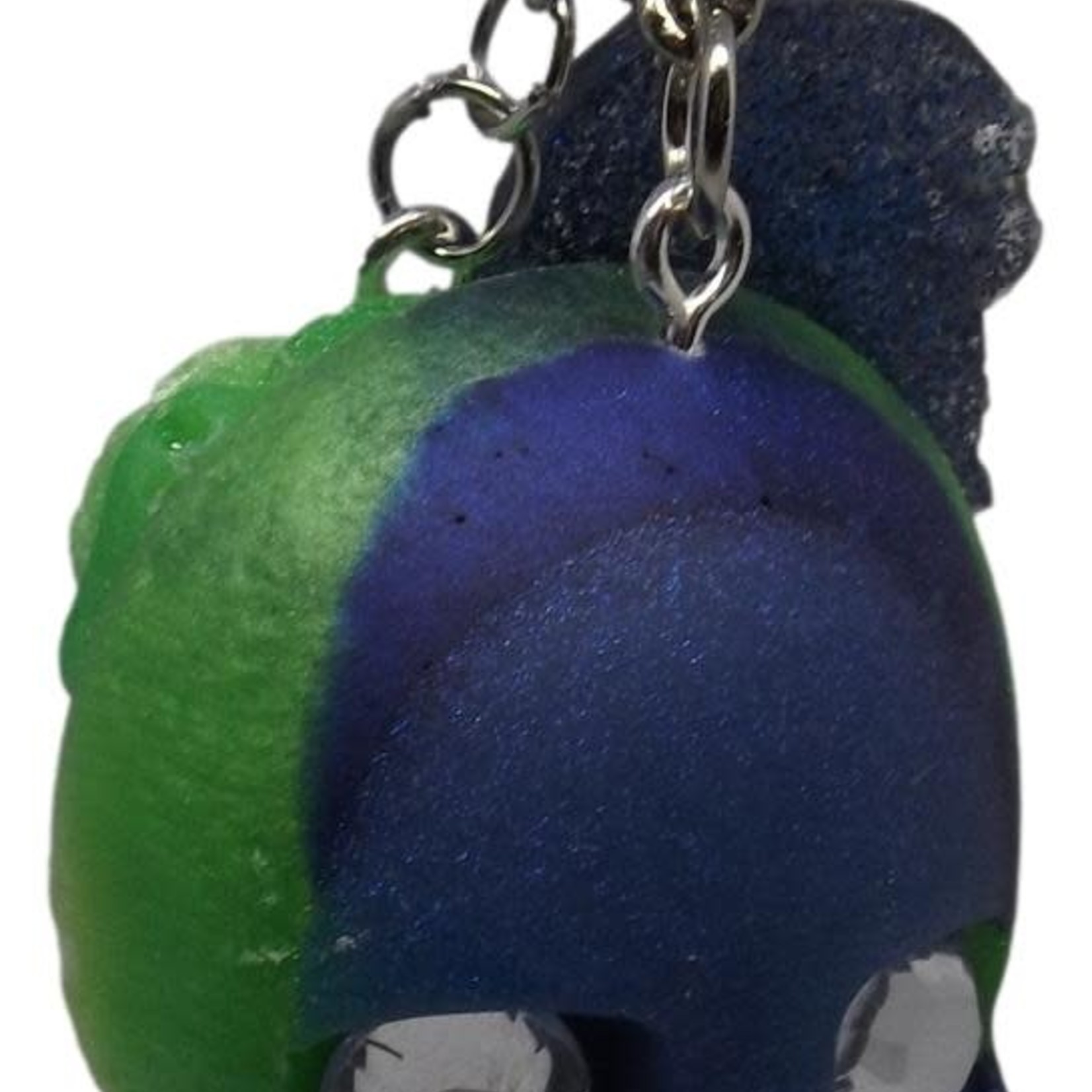 East Coast Sirens Blue & Green Skull Keychain