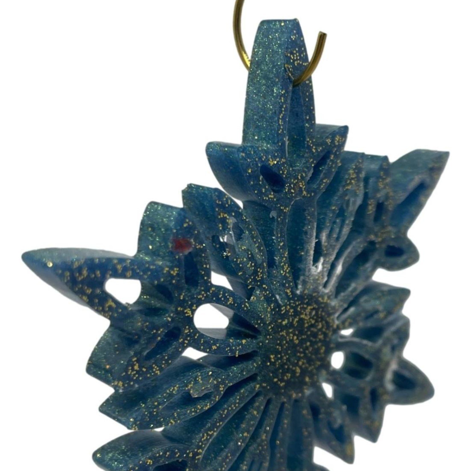 East Coast Sirens Rich Teal & Gold Snowflake Ornament
