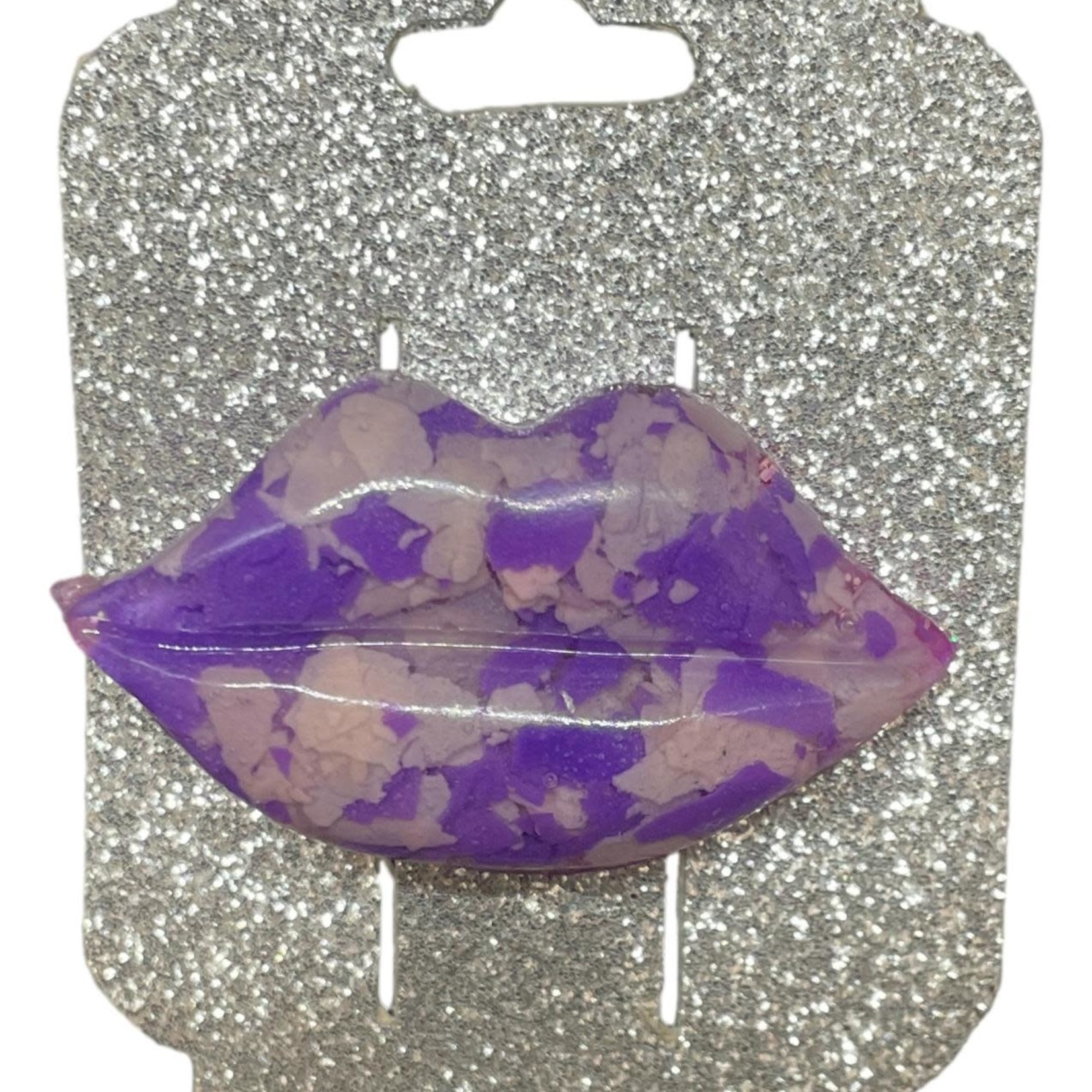 East Coast Sirens Purple Camo Lips Hair Clip