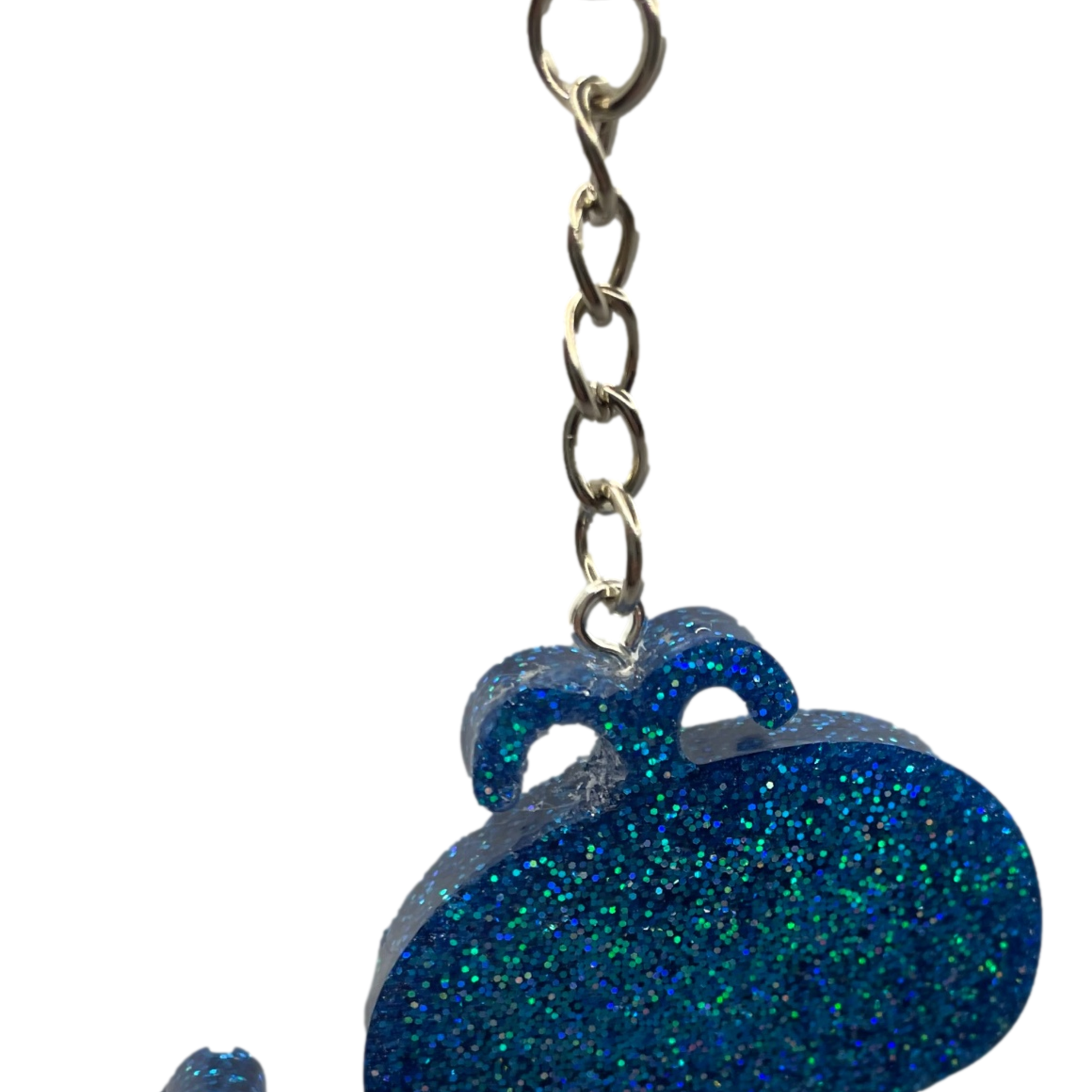 East Coast Sirens Blue Glitter Whale  Shaker Keychain