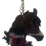 East Coast Sirens Black & Brown Horse with Flowers Keychain