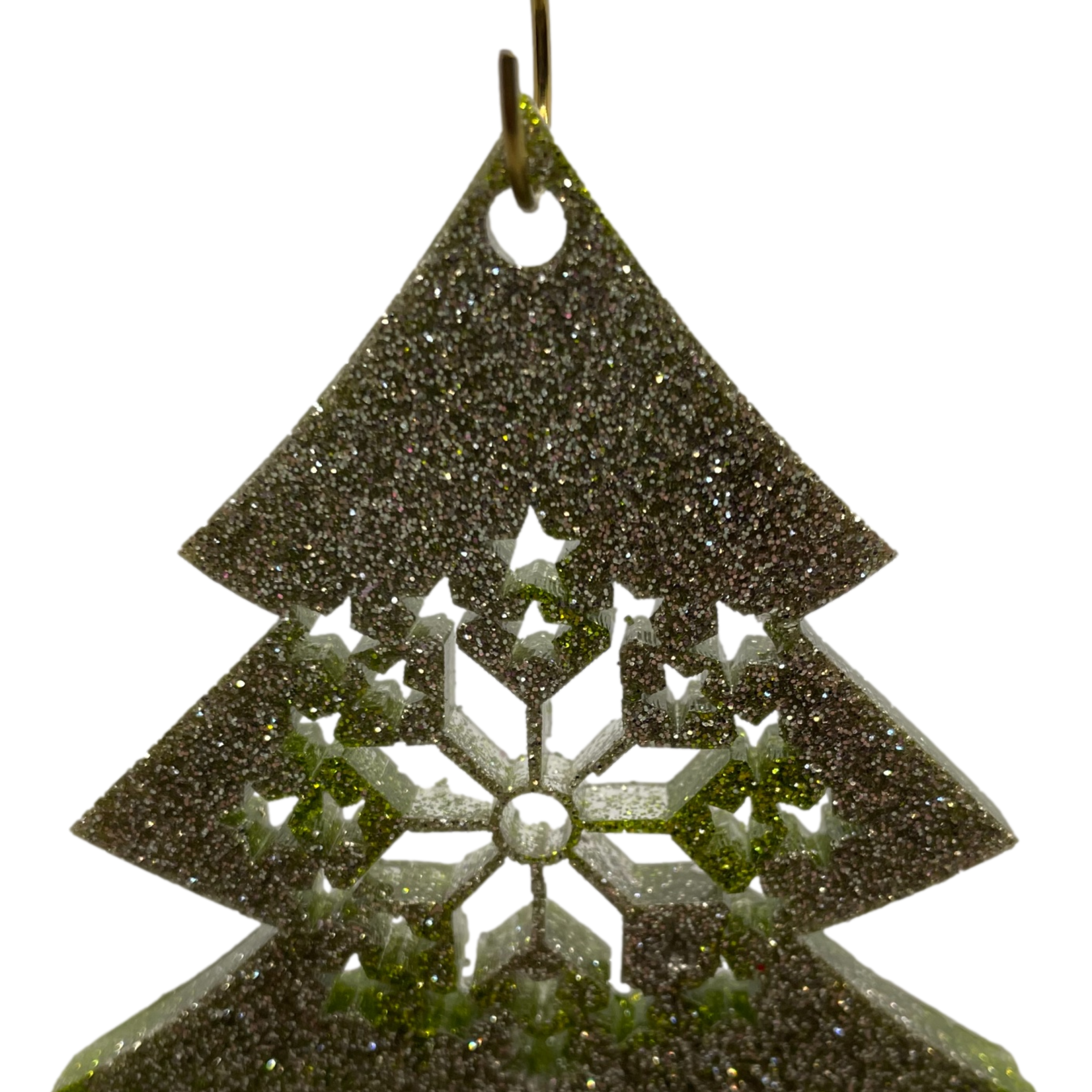 East Coast Sirens Silver & Green Glitter Tree Ornament