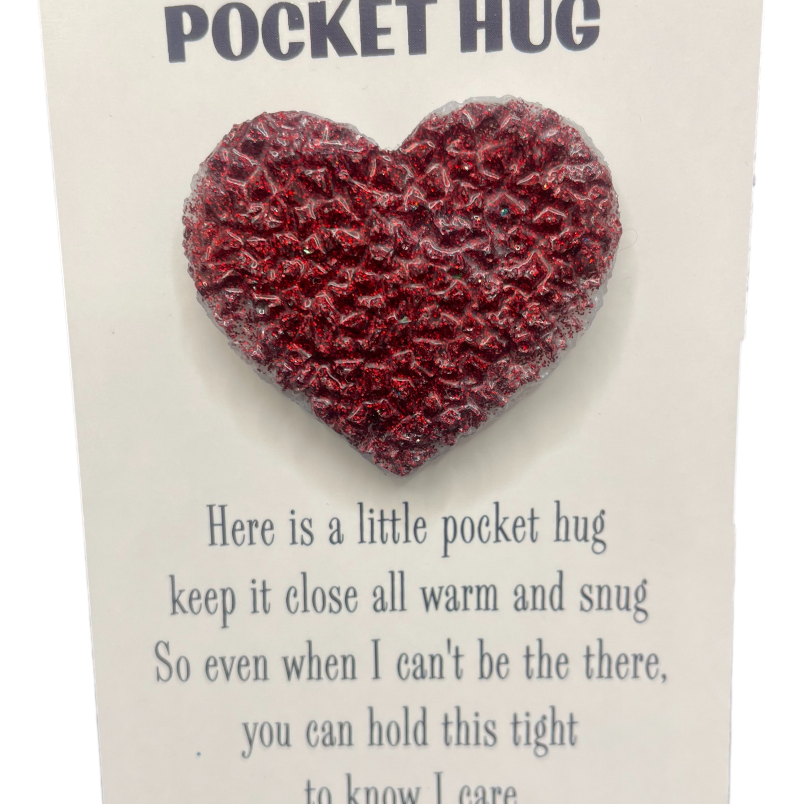 East Coast Sirens Deep Red Druzy  Pocket Hug Heart