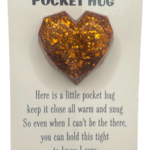 East Coast Sirens Copper Penny Glitter Pocket Hug Heart