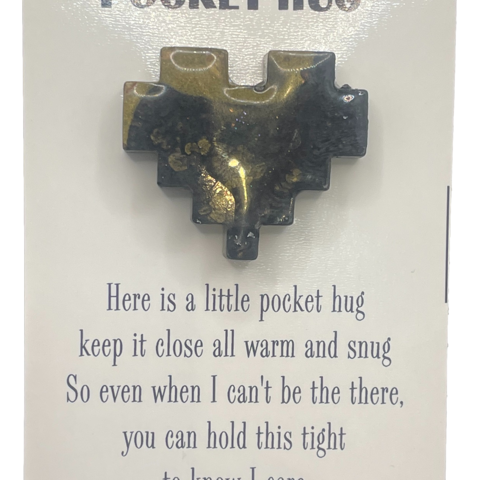 East Coast Sirens Black & Gold Geometric  Pocket Hug Heart