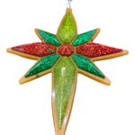 East Coast Sirens Green, Red & Gold Star Ornament