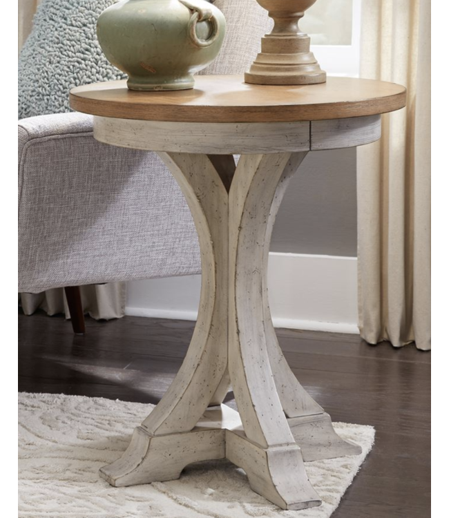 Liberty Furniture Farmhouse Reimagined Round Chair Side Table