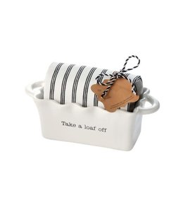 MudPie Mini Loaf & Towel Set - "Take a Loaf Off"