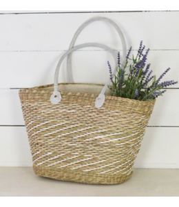 PD HOME White Art Seagrass Bag