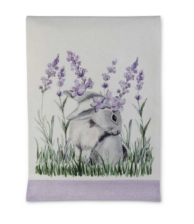 K&K Interiors Lavender and Bunny Table Runner