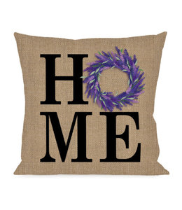 Evergreen HOME Lavender Wreath Interchangeable Pillow Cover