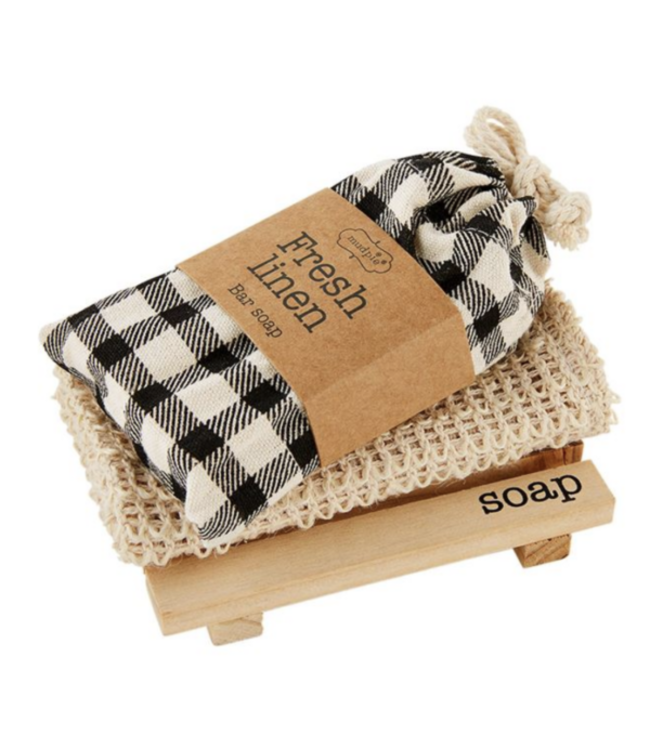 MudPie Soap Dish And Cloth Set