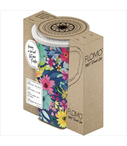 Evergreen Ceramic FLOMO 360 Travel Cup, 17 OZ, Summer Garden