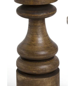 K&K Interiors Medium Brown Mango Wood Chunky Candleholder